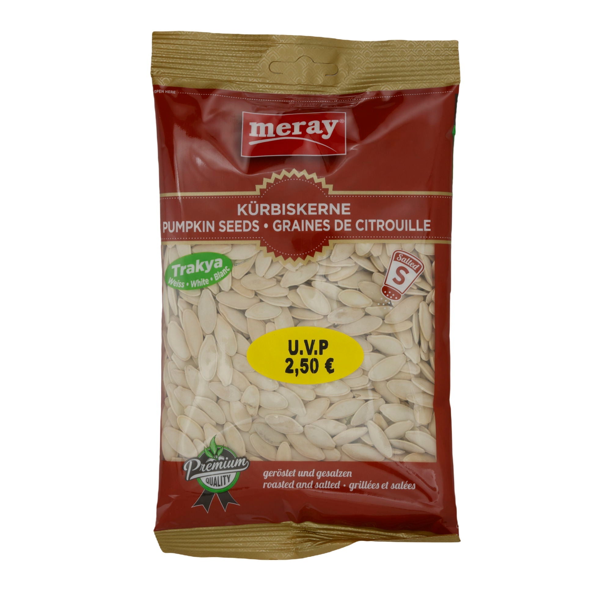 Kürbiskerne Meray | Geröstet und gesalzen | Für den perfekten Knabbergenuss | 200 g MERAY